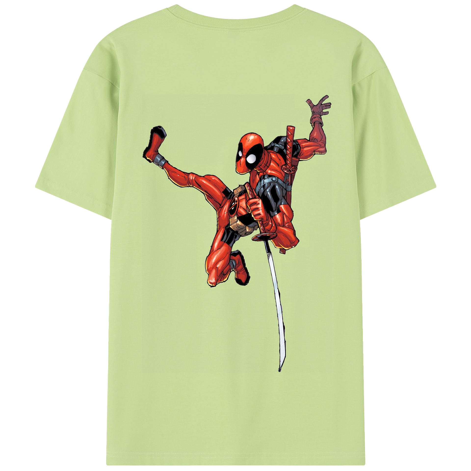 （画像用） Deadpool デッドプール 綿100％半袖Tシャツ（背面プリント）